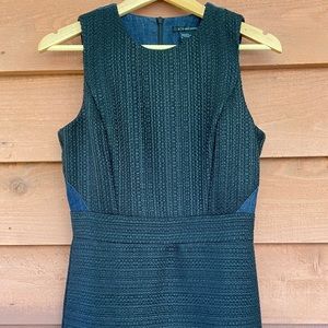 A|X Armani Exchange | Pieced Tweed Dress | Black Tweed + Navy Denim | NWOT
